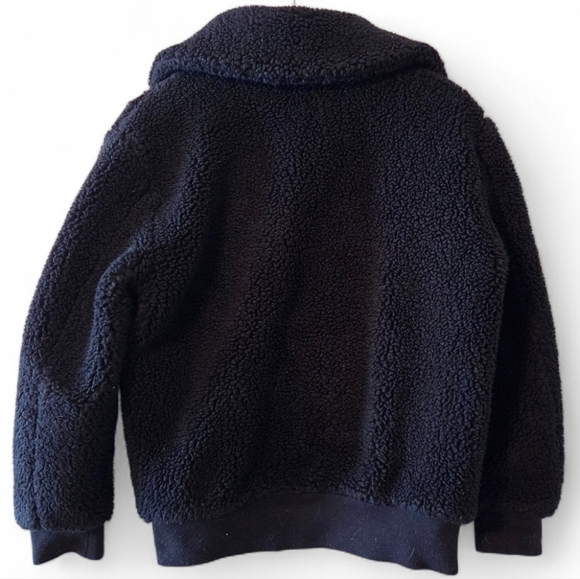 Aritzia Wilfred Free Winter Casual Funnel Neck Chunky Teddy Jacket Black Sz XXS - Picture 6 of 16